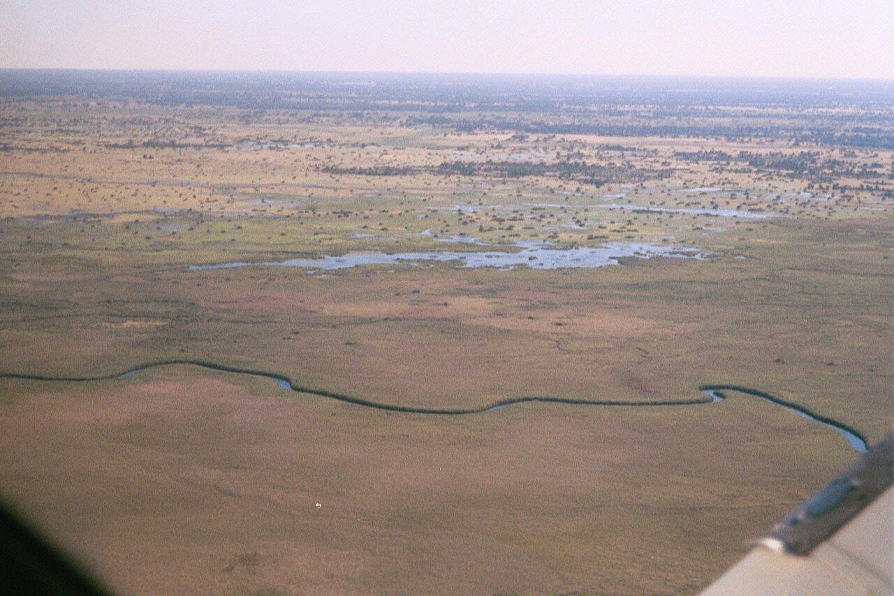 The Okavango Delta from 1,200 ft